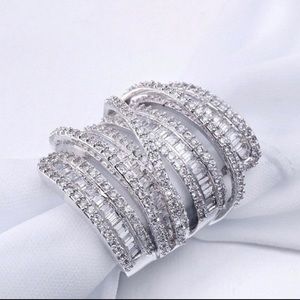 New Sterling Silver Diamond Ring